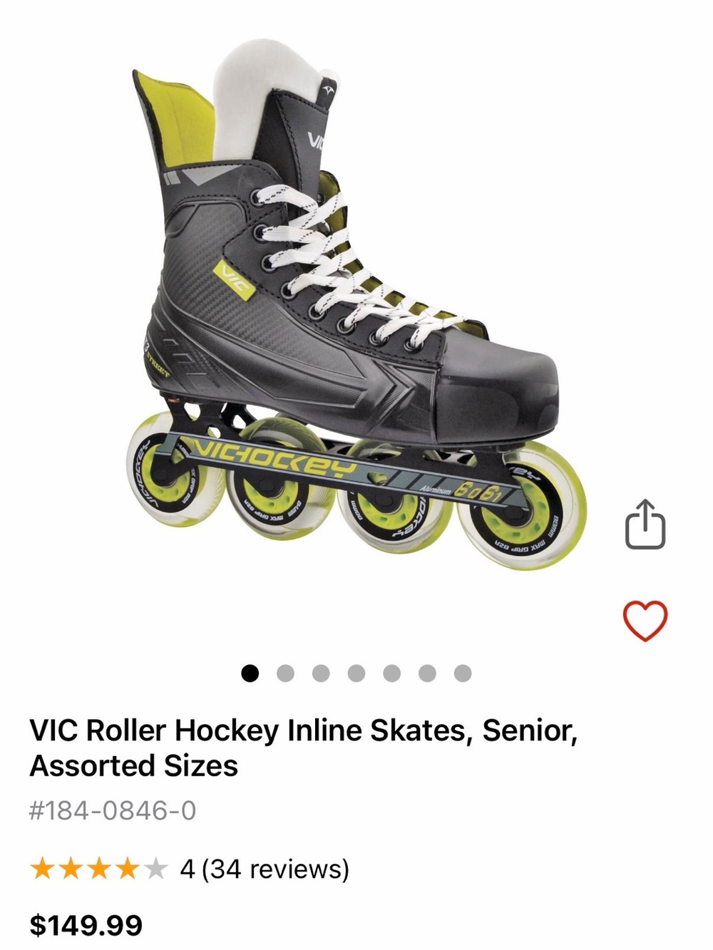Roller Hockey Inline Skates for Senior - Black and Lime